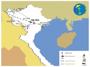 carte-circuit-nord-ouest-vietnam-9-jours