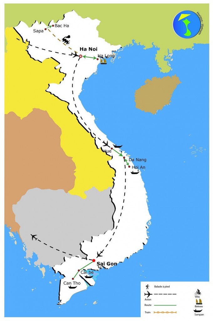 carte-circuit-passion-vietnam-nord-sud-12-jours